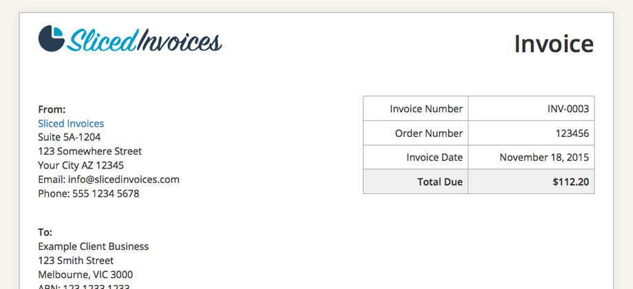 An example invoice
