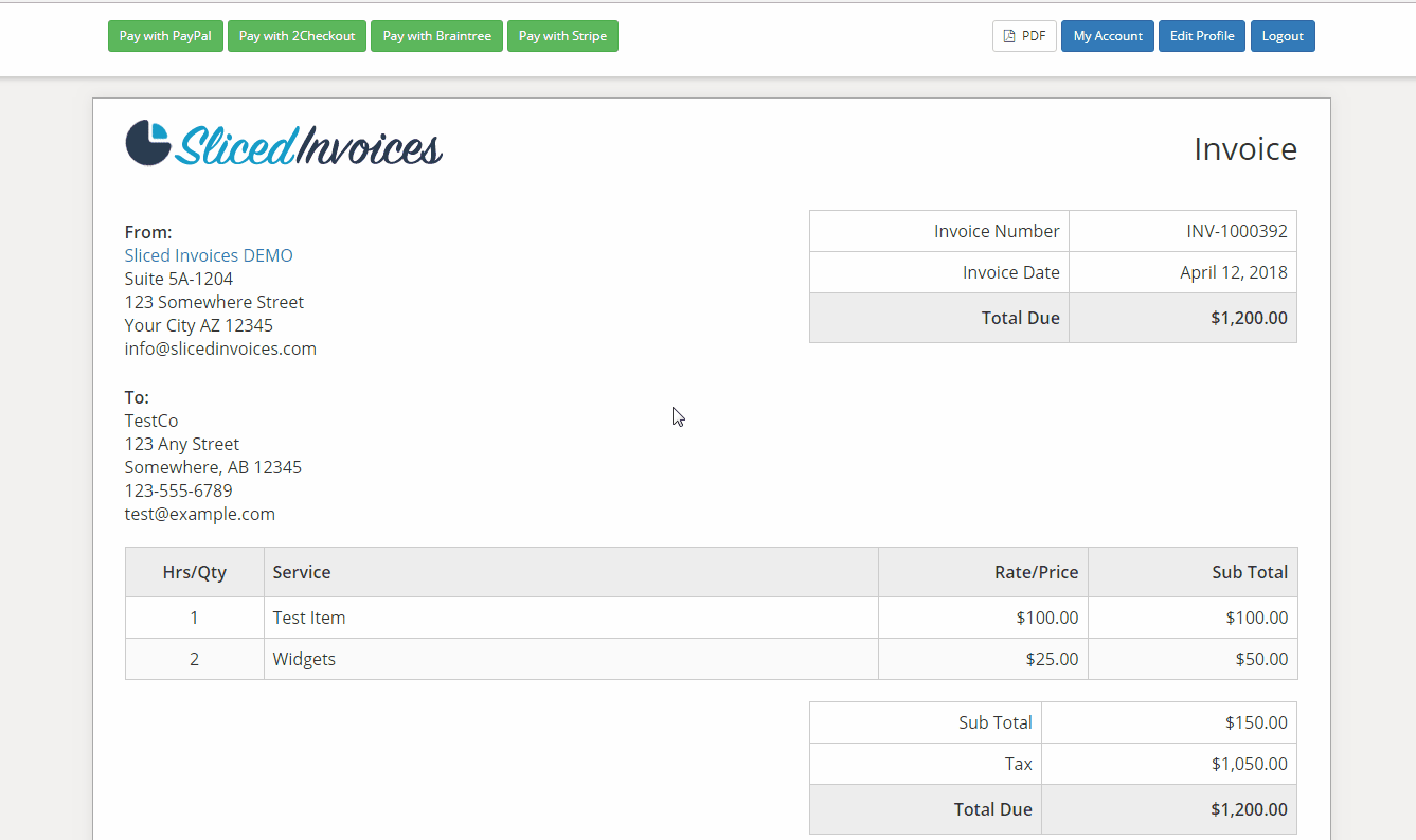 Partial Payment Invoice Template